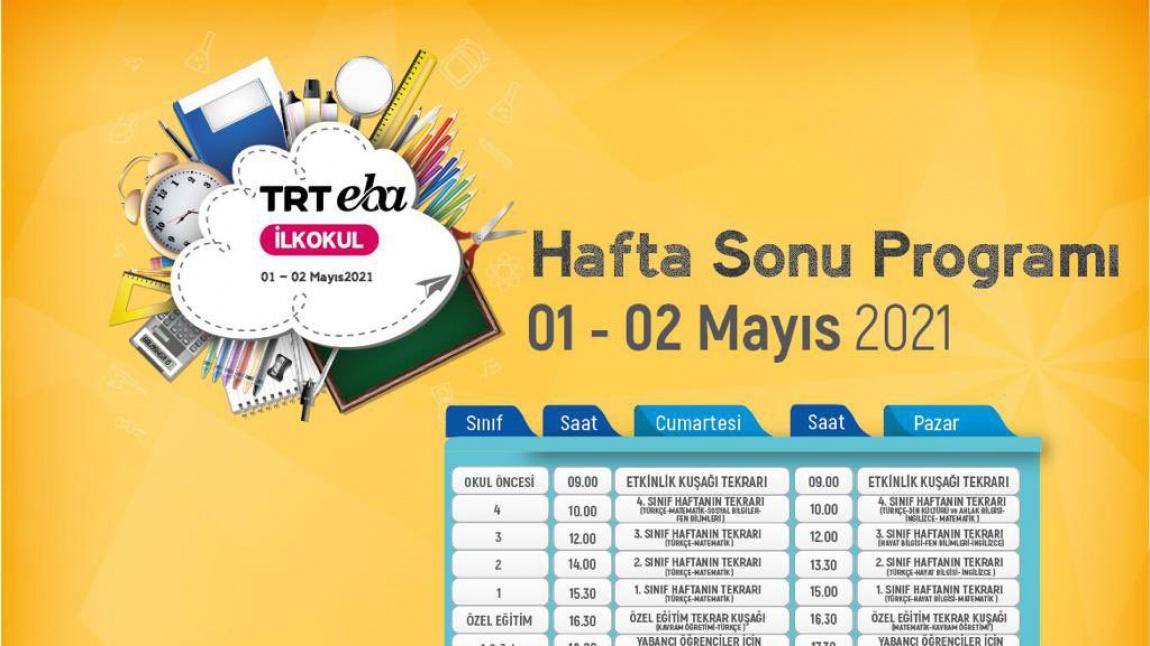 TRT EBA TV HAFTASONU PROGRAMI 01-02 MAYIS 2021